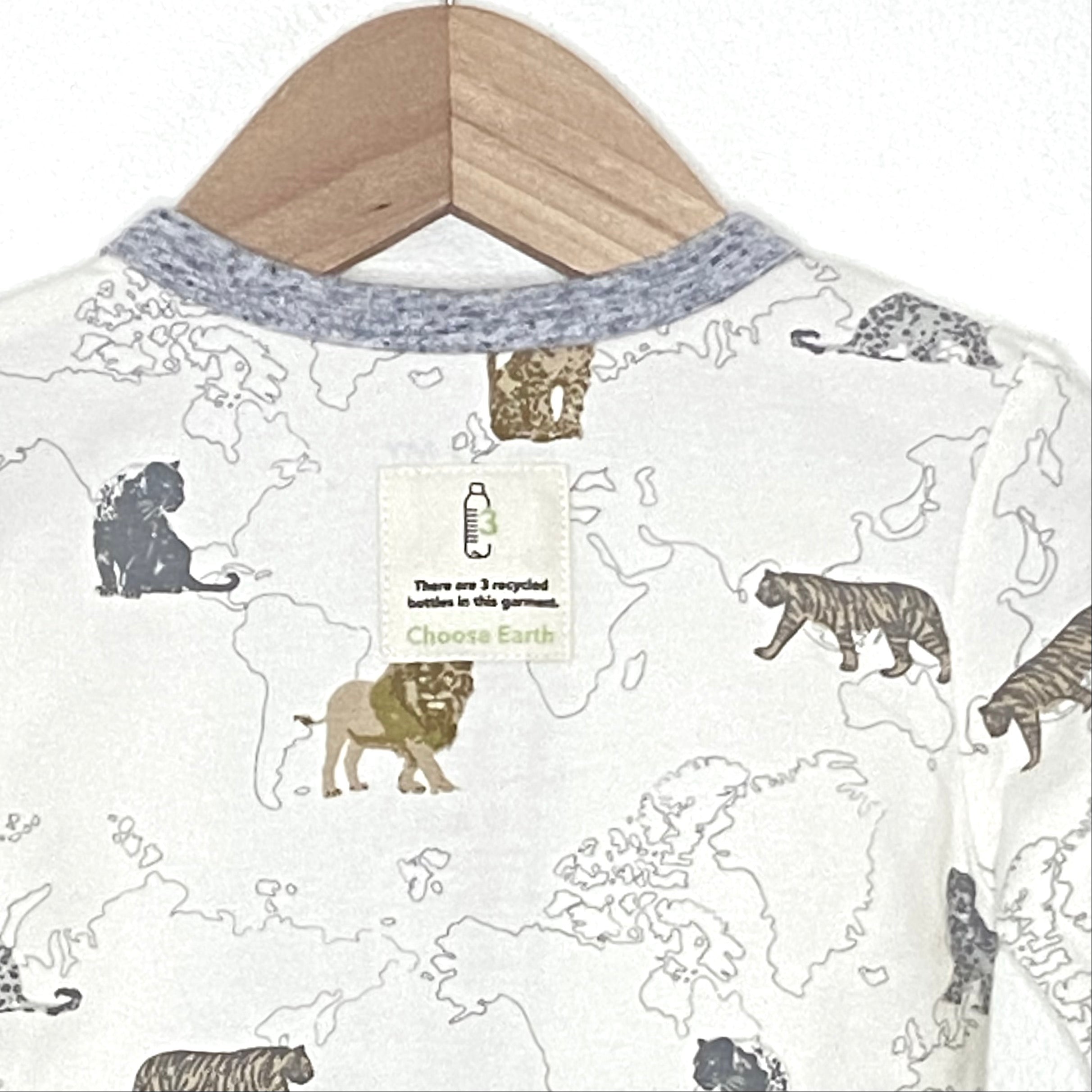 Big Cats printed footie in sustainable fabric - NEW for Spring 2025