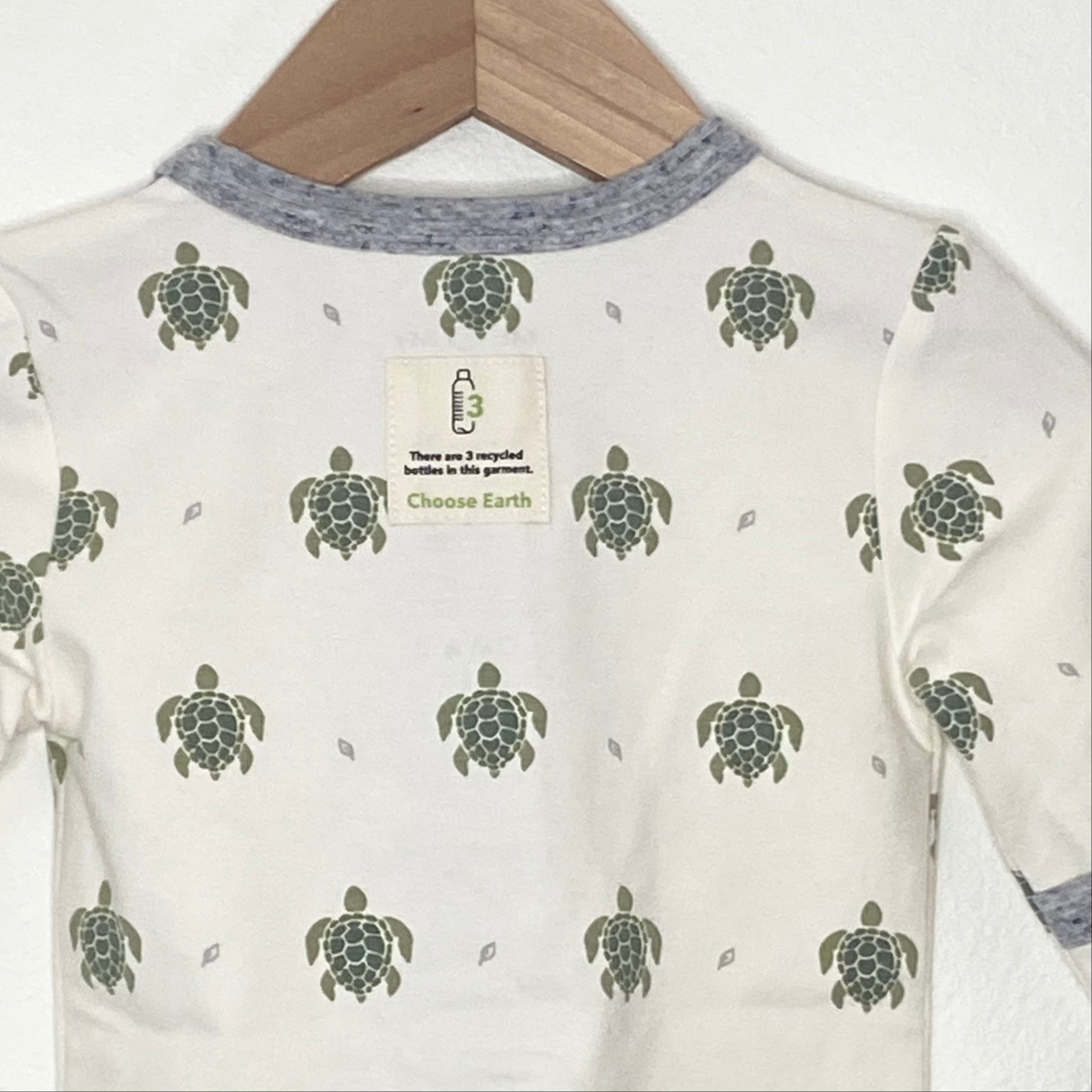 Sea Turtle printed footie in sustainable fabric - NEW for Spring 2025