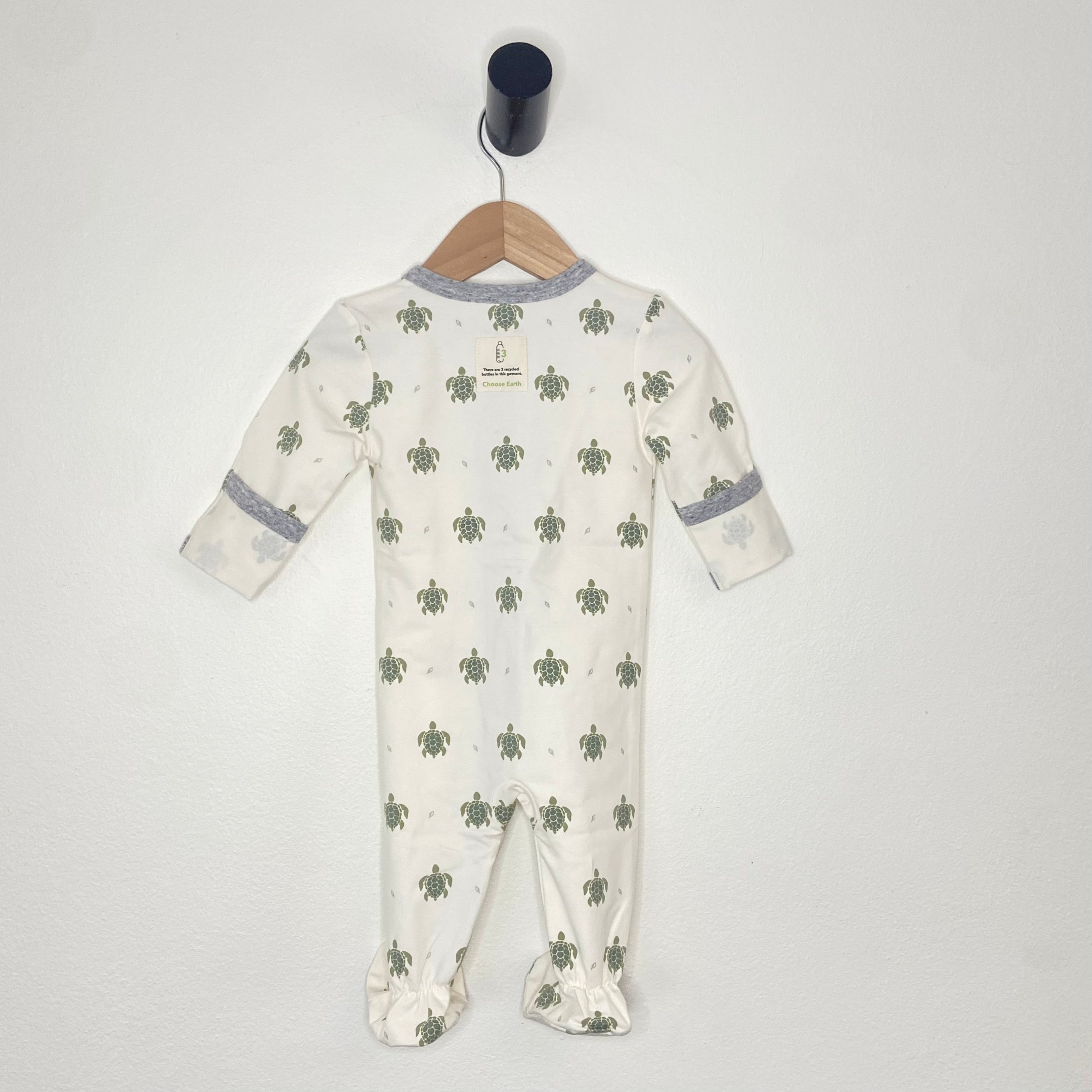 Sea Turtle printed footie in sustainable fabric - NEW for Spring 2025