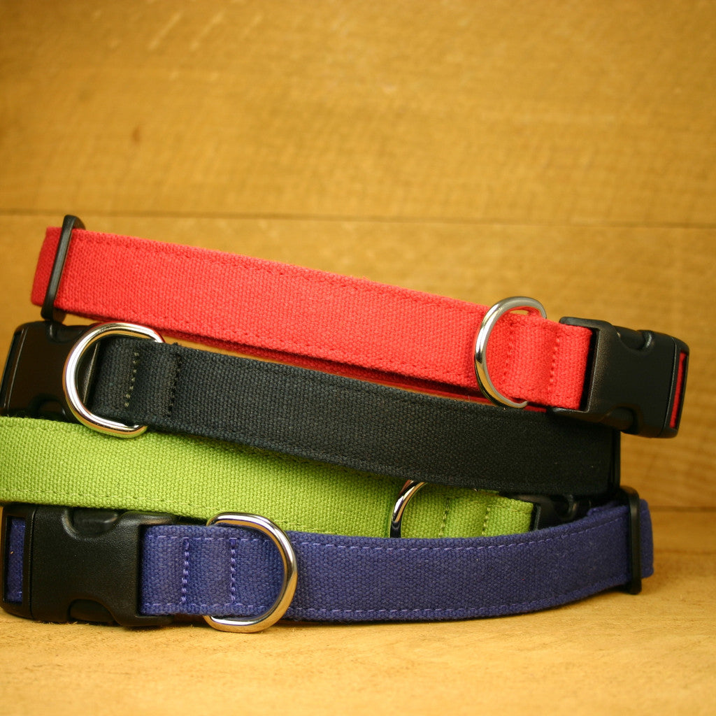 Basic Hemp Canvas Collars (Available in 4 colors)