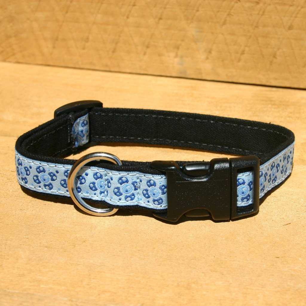 Hemp Dog Collar Blue Retro