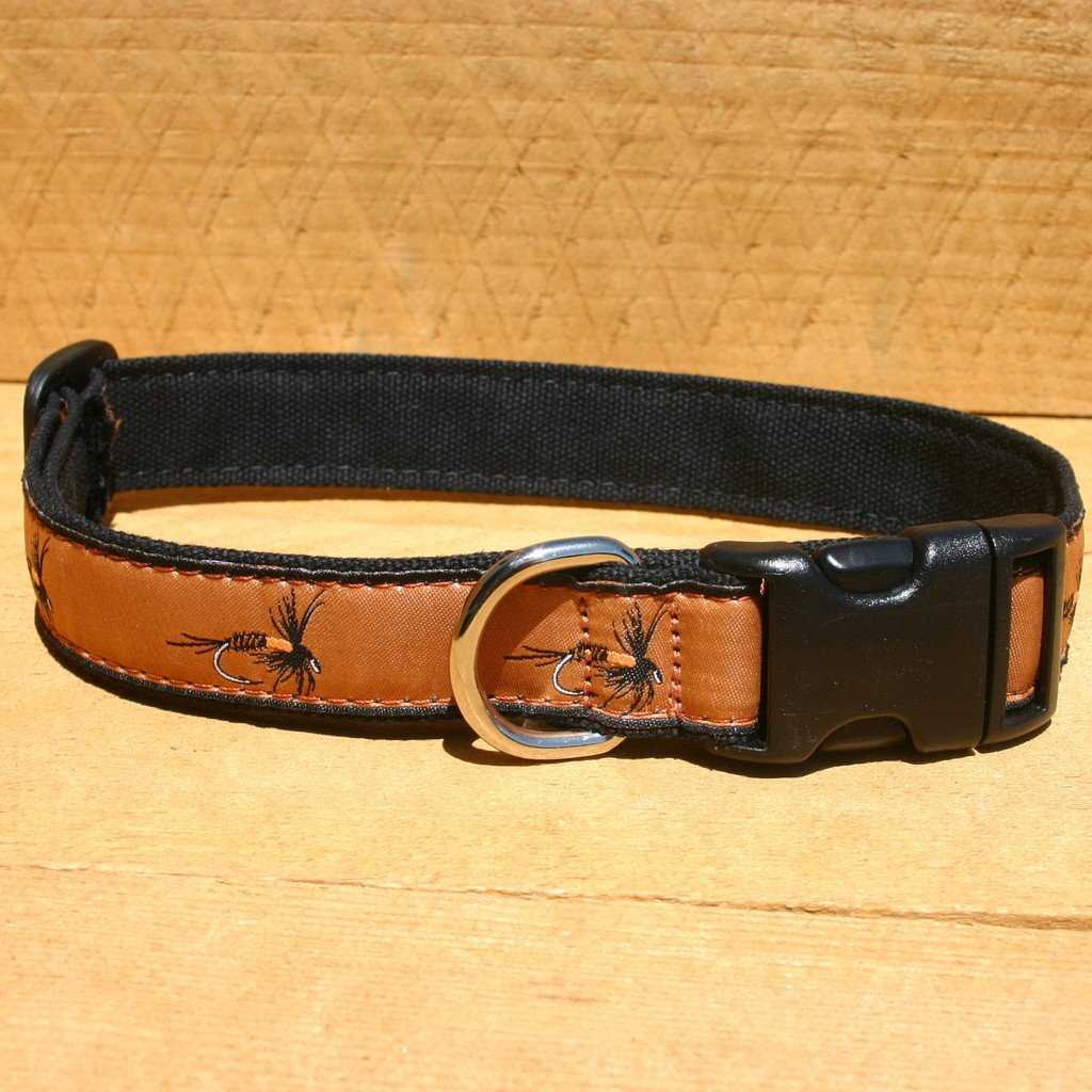 Hemp Dog Collar Fly fishing design (Earth)