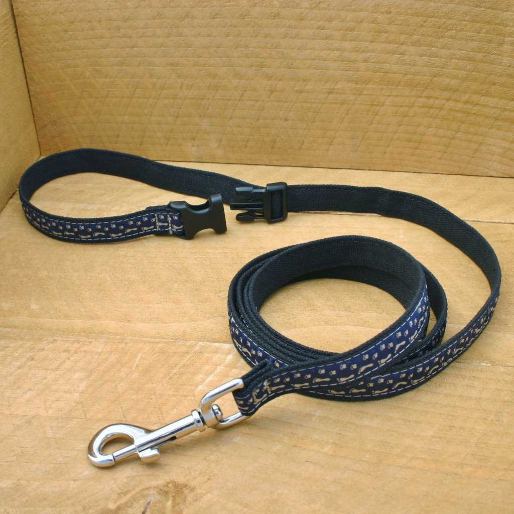 Hemp Dog Leash 6' Click n' Go with clasp BFF Blue
