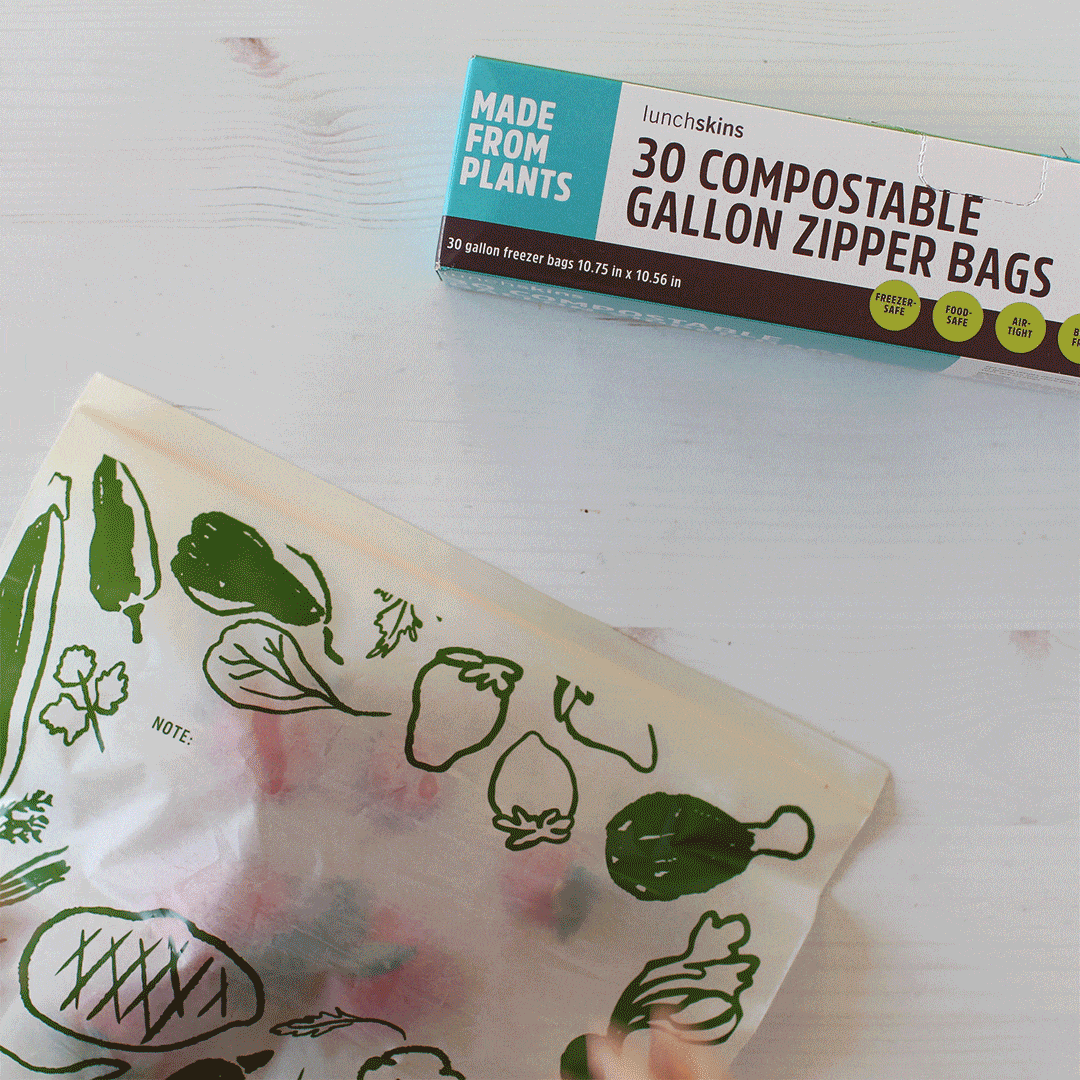 Ziptop Compostable Freezer-Safe Gallon Storage Bags