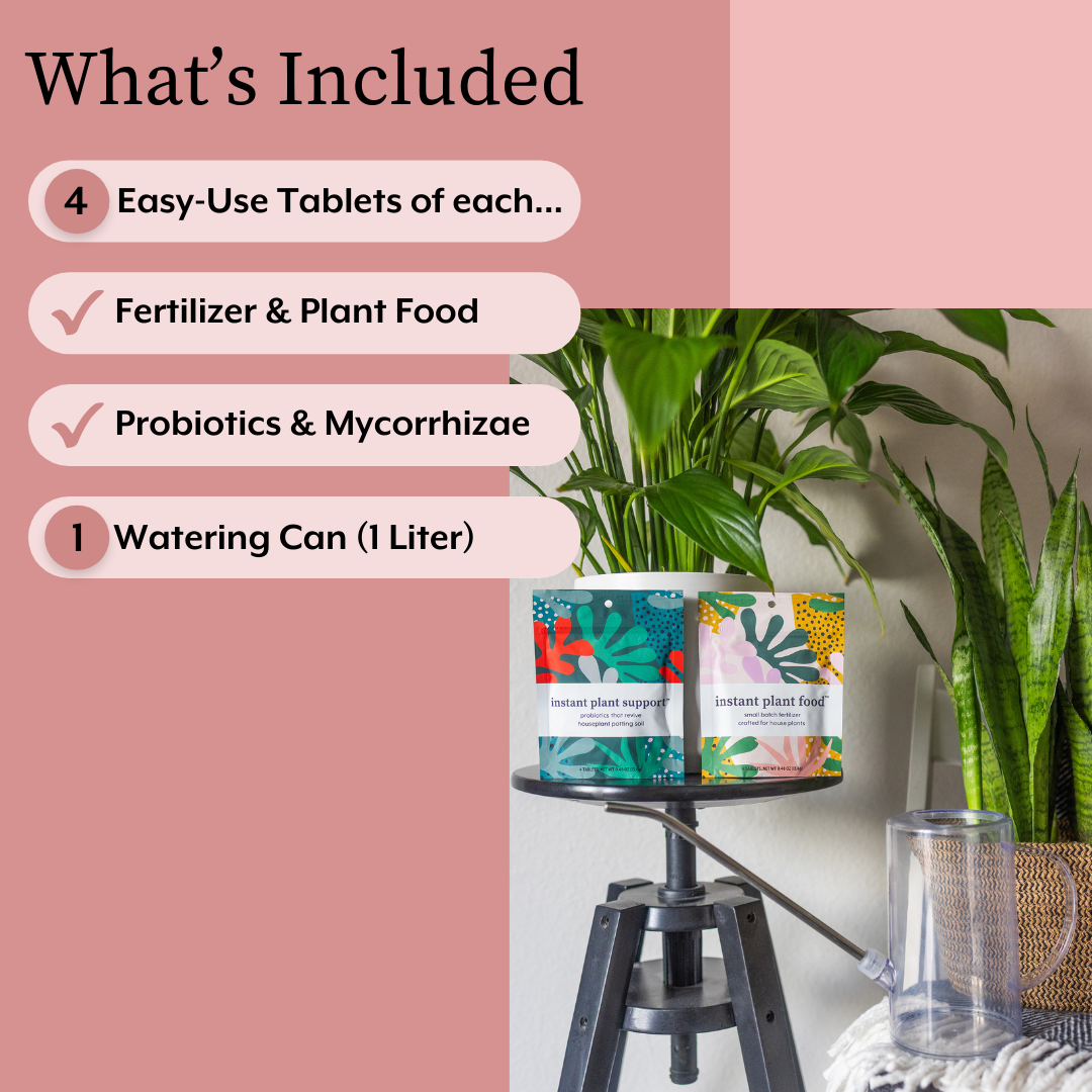 Houseplant GROW Bundle - Plant Food, ProBiotics & Watering Can