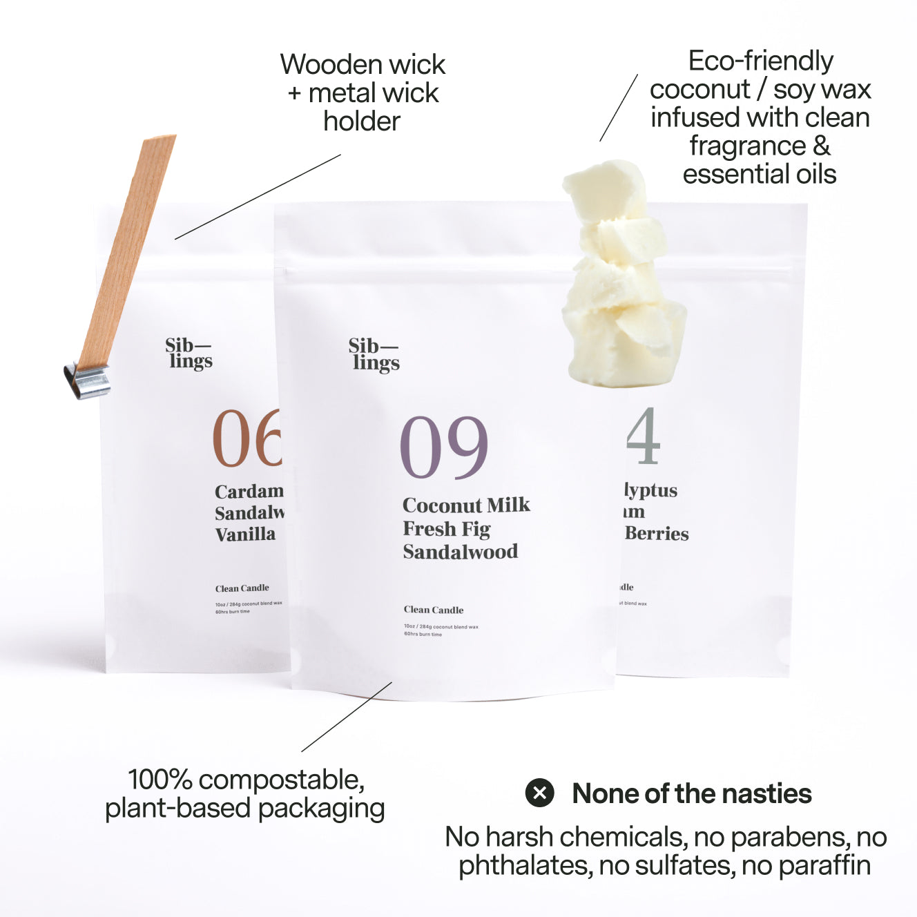 Sweet Woods Candle Refill Pack