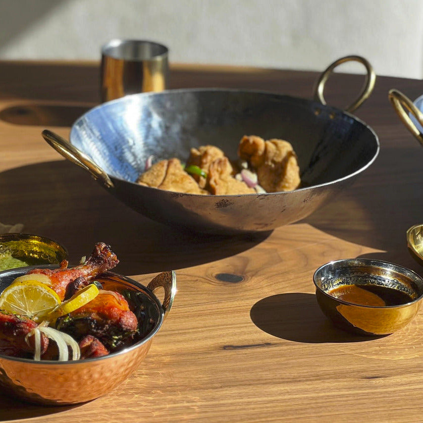 Hammered Stainless Steel Serving Bowl - Set of 4