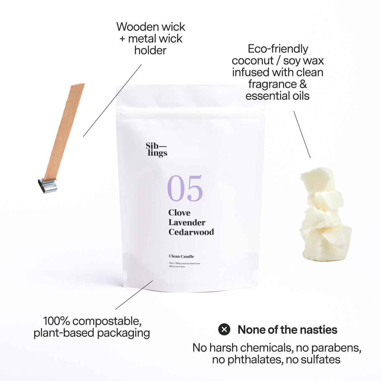 No. 05 Candle Refill — Clove, Lavender, Cedarwood