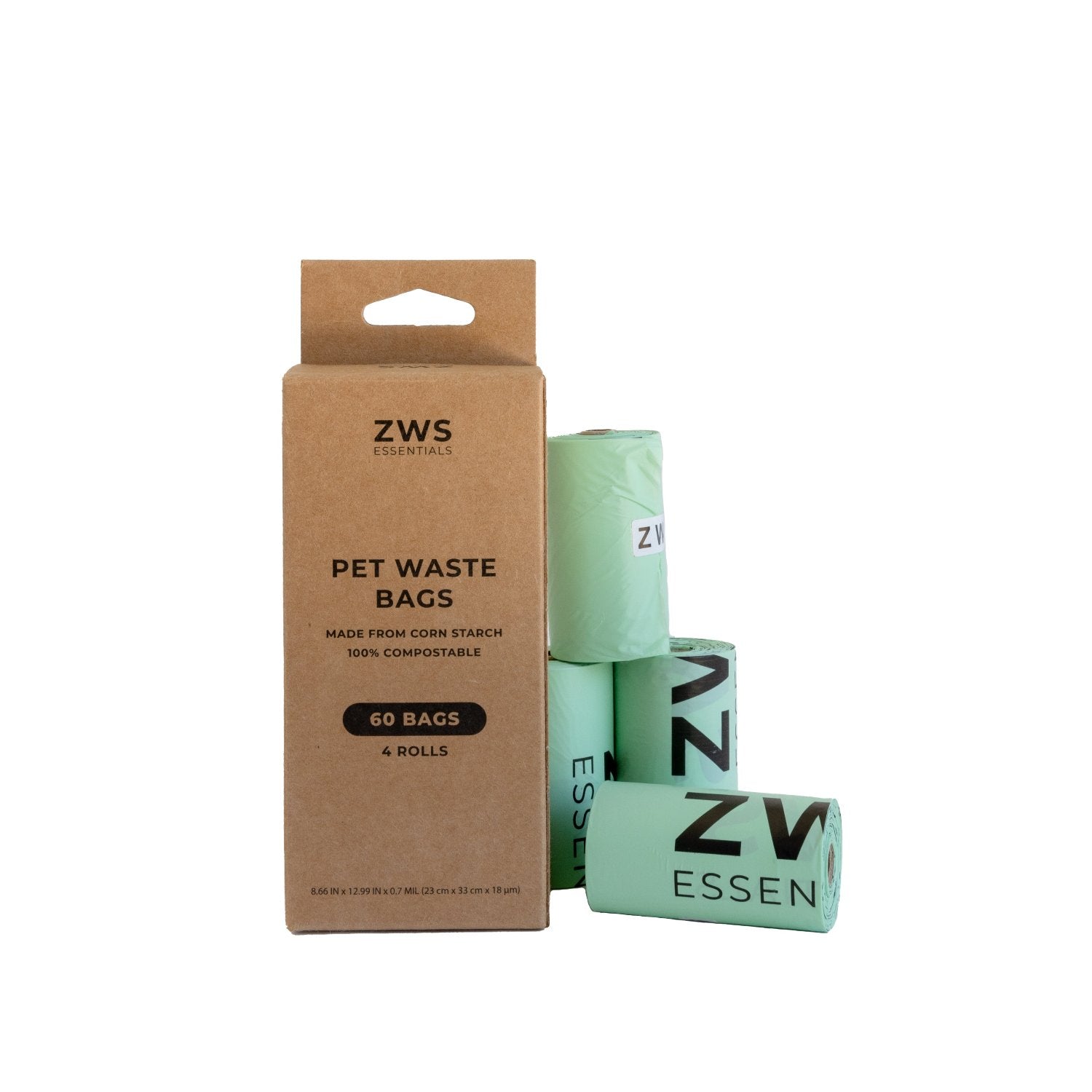 Compostable Pet Waste Bags (60-Pack)