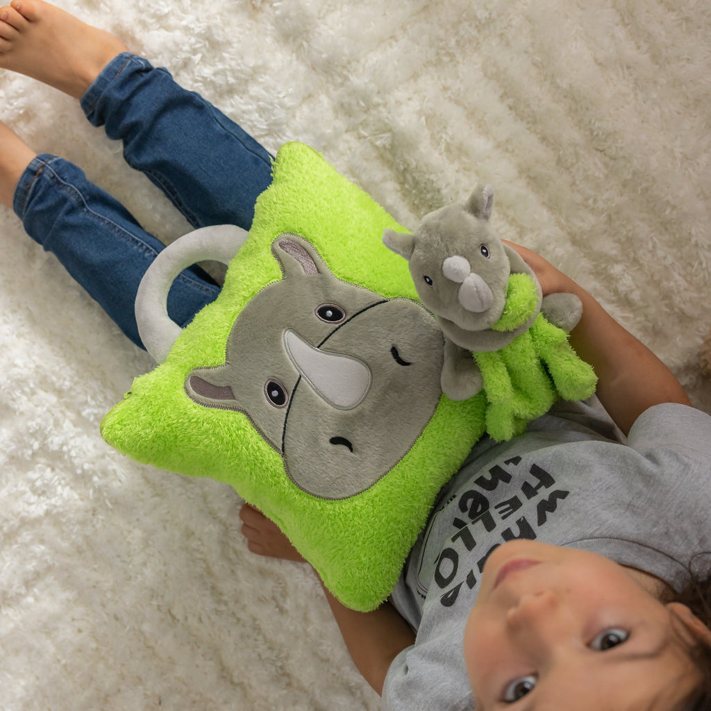 Ximi Rhinoplush MeOMyEarth Plush Rhino case with attached blanket inside | EarthHero