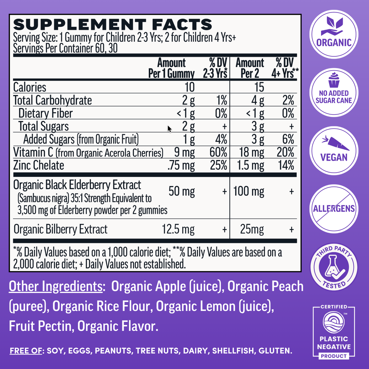 Kids Elderberry Immunity Gummies (60 ct)