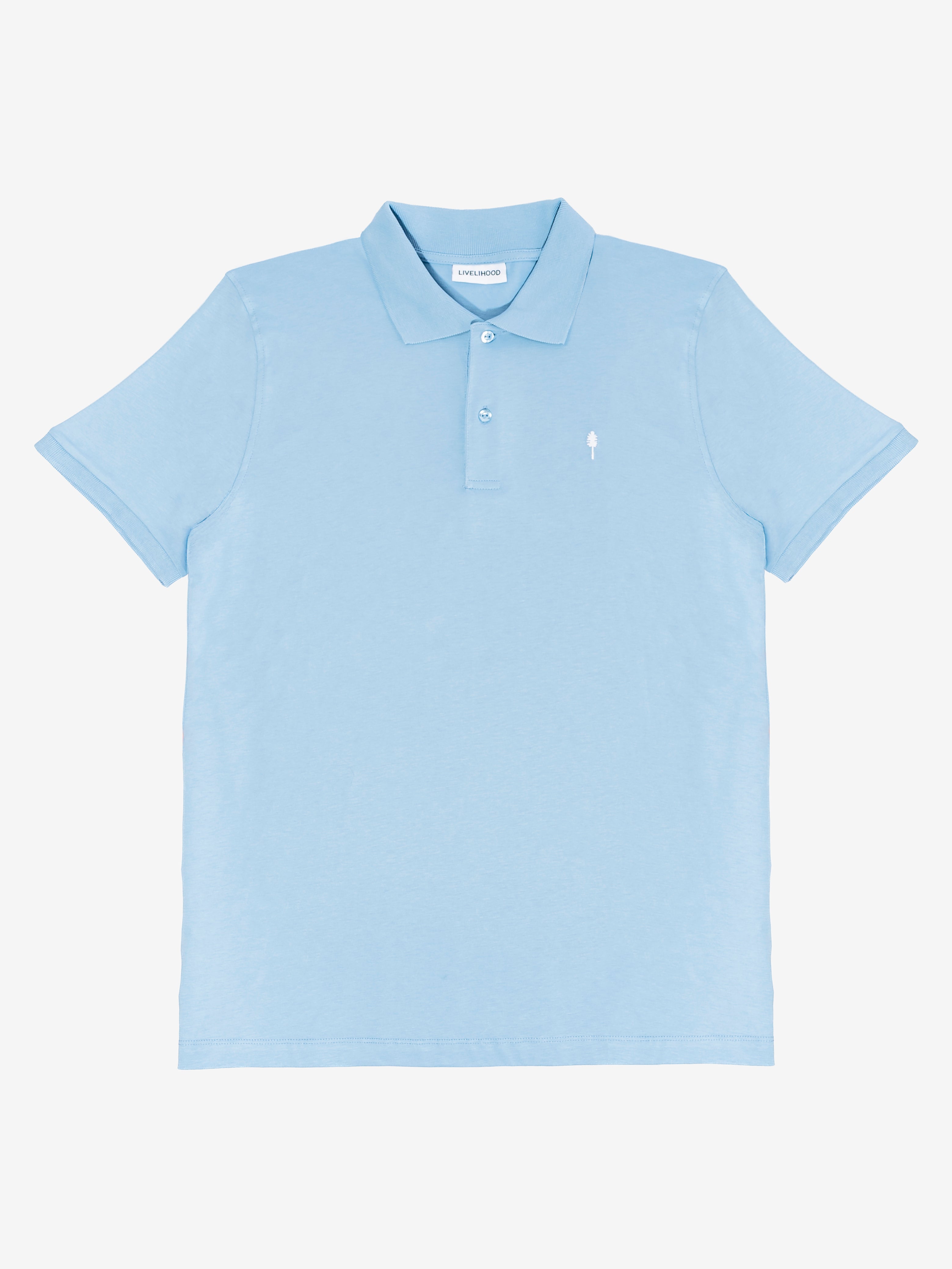 Everyday Polo – Organic Cotton, Sustainable & Breathable in Glacier Blue