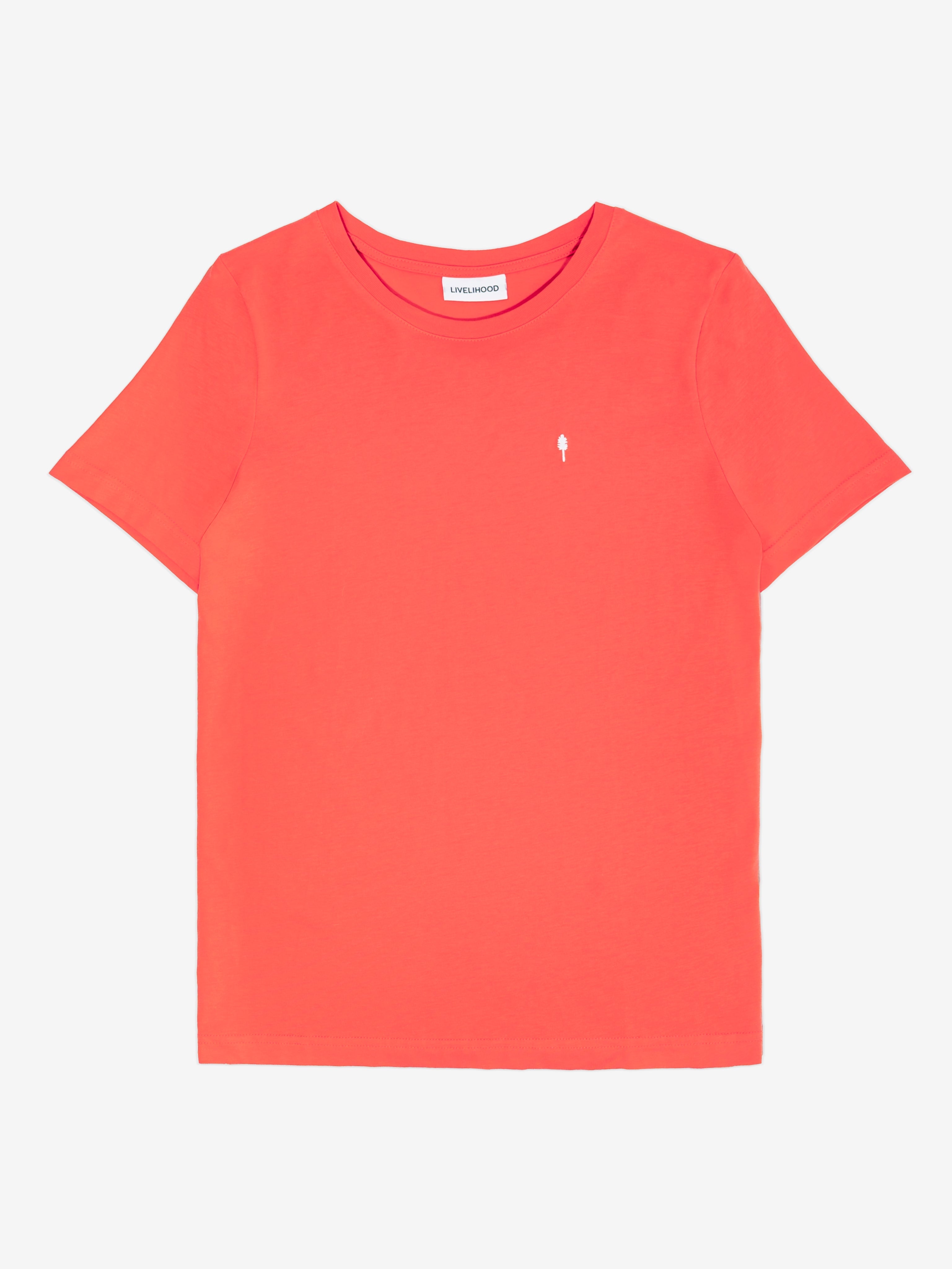Everyday Relaxed Fit T-Shirt – Organic Cotton, Hot Coral