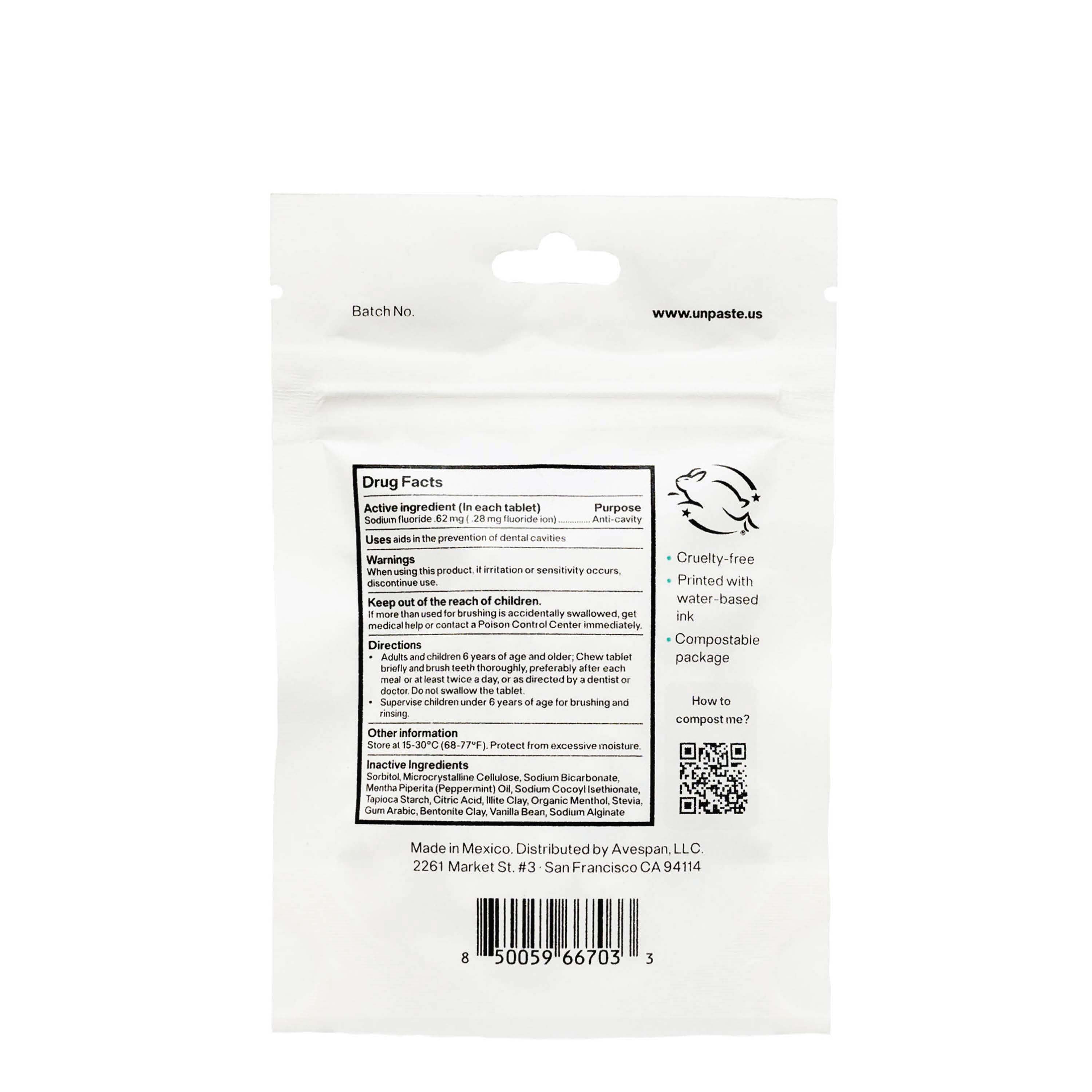 Toothpaste Tablets w/ Fluoride - Mint