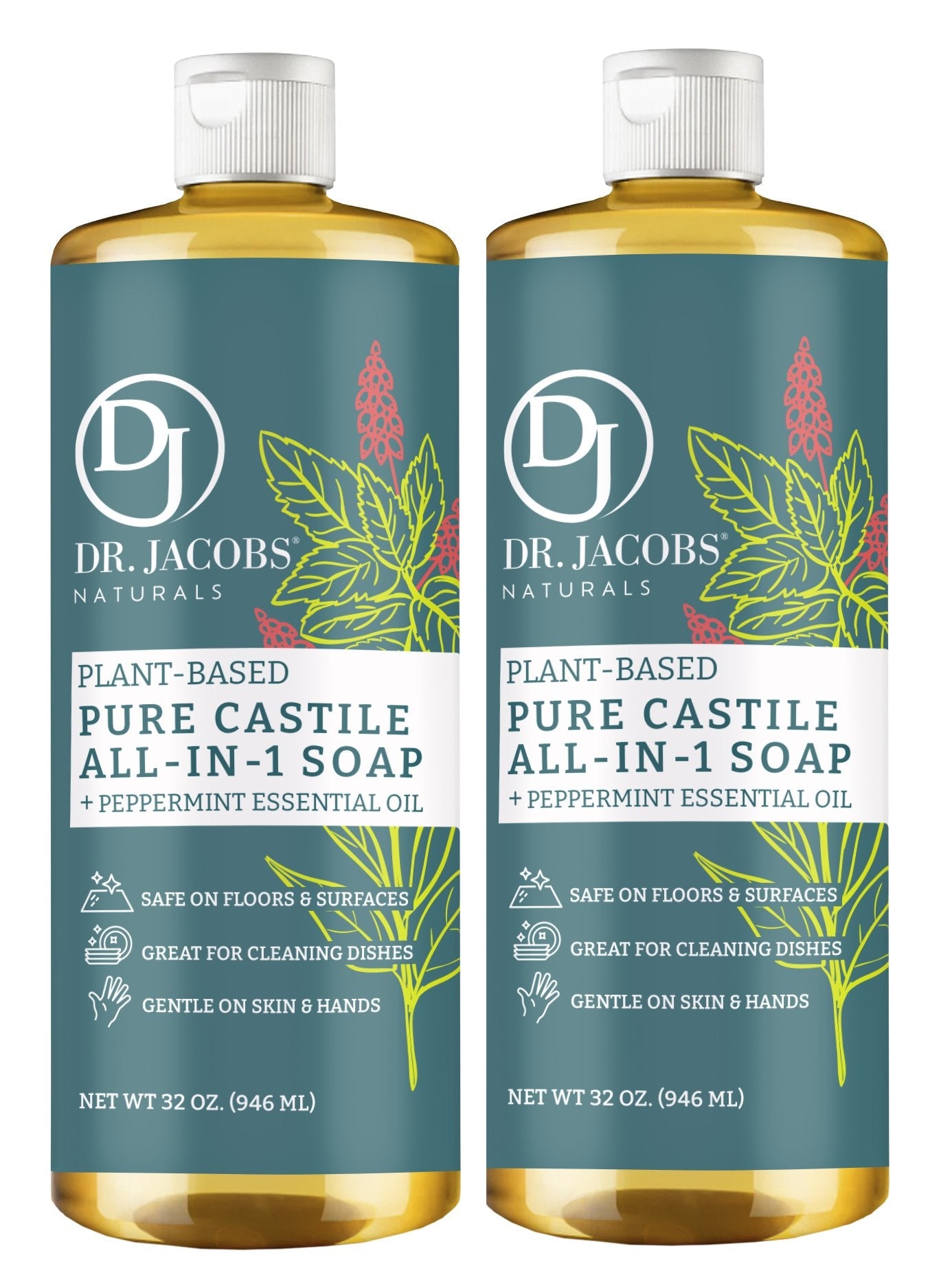 Dr. Jacobs Naturals Peppermint All-in-One Castile Soap