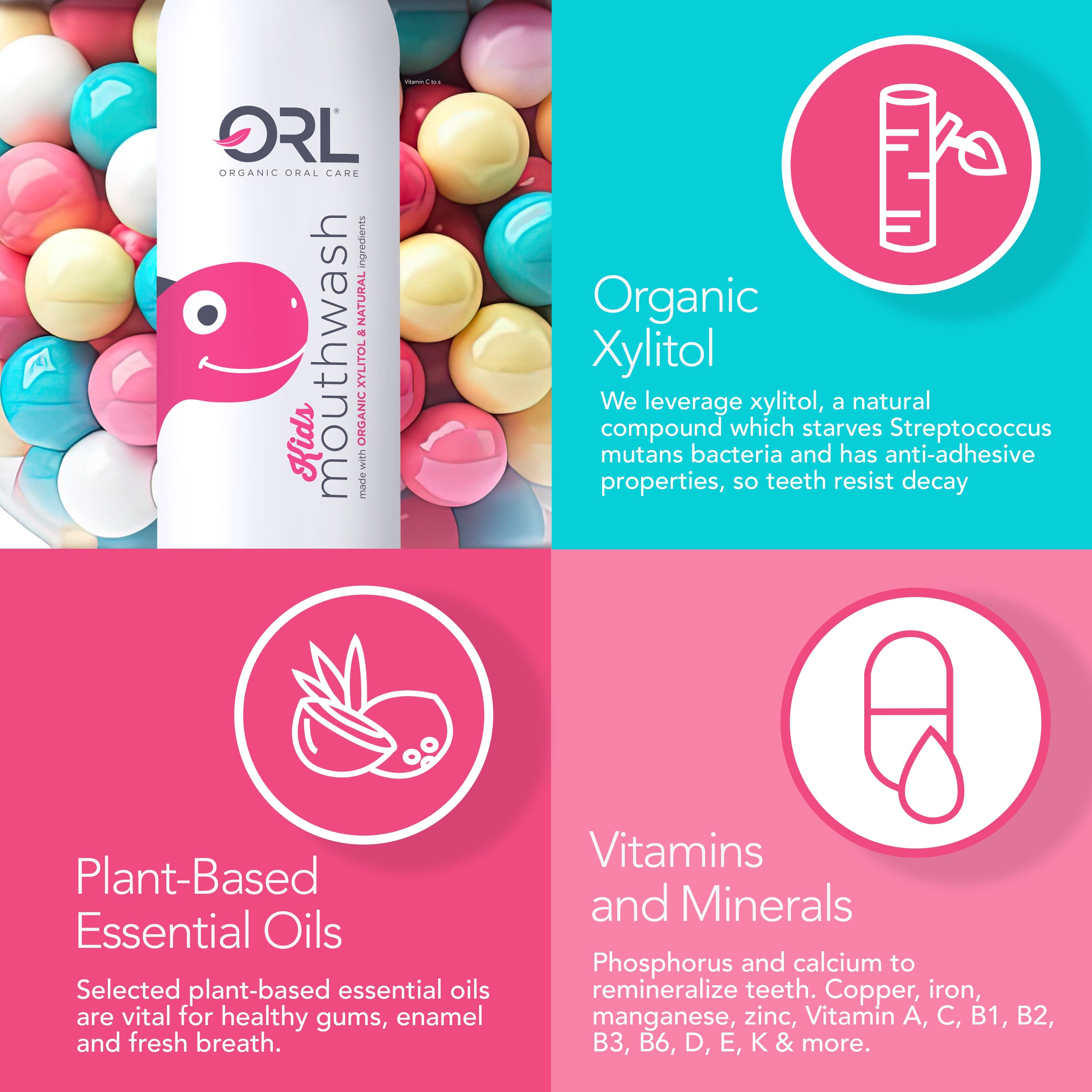 ORL Kids Bubblegum Natural Mouthwash - Fluoride-Free