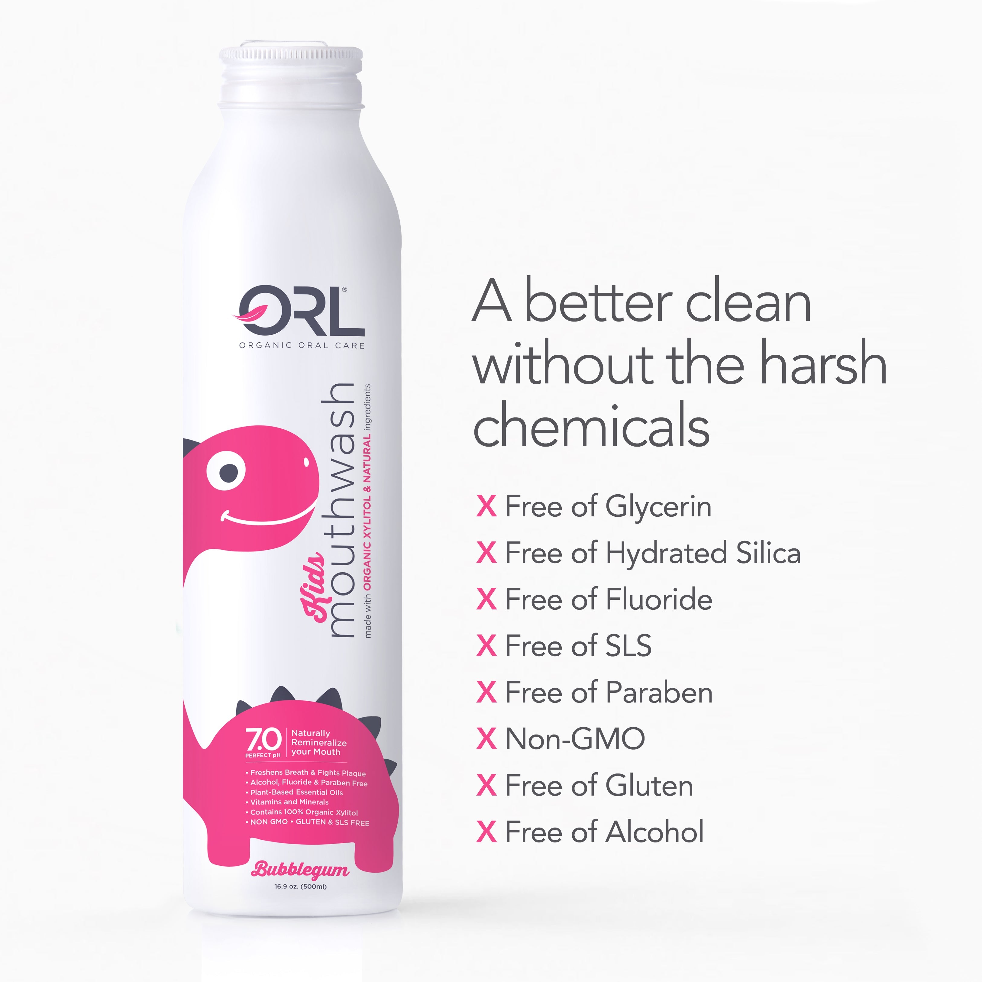ORL Kids Bubblegum Natural Mouthwash - Fluoride-Free