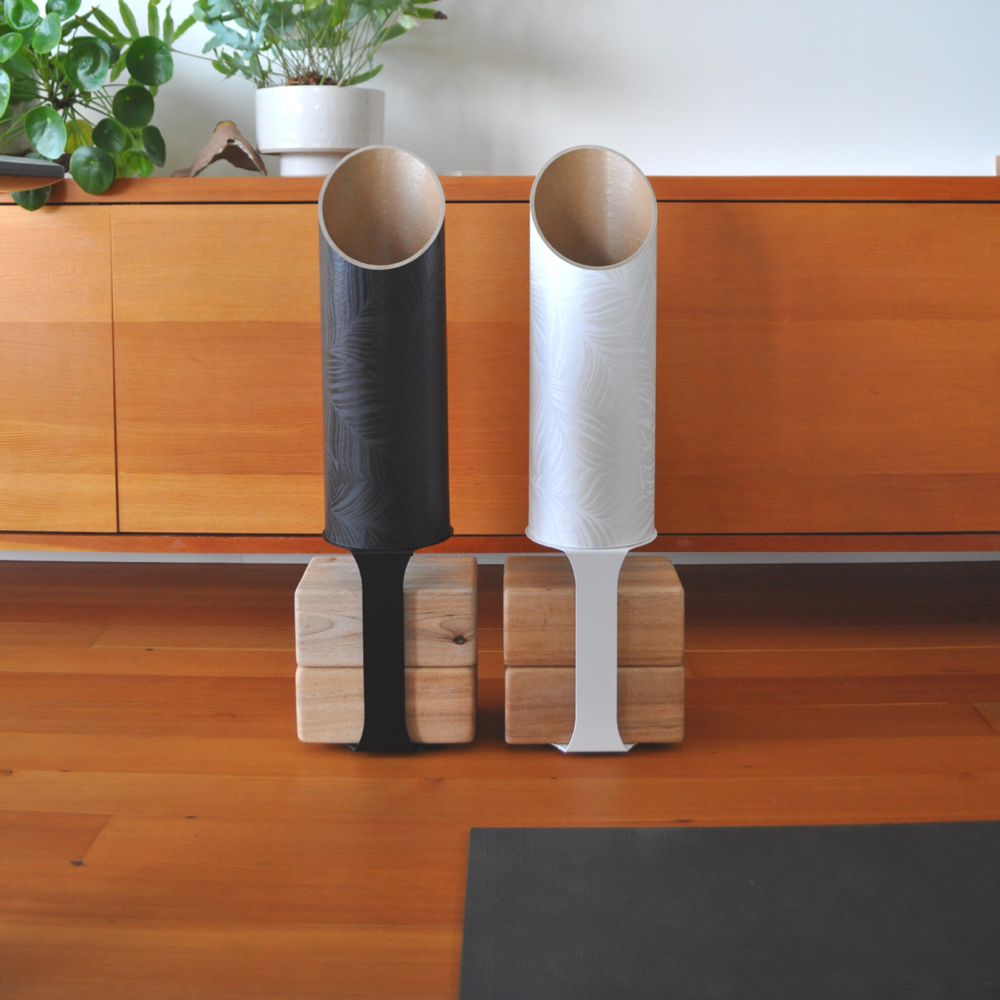 Yoga Mat Tube Floor Stand | White