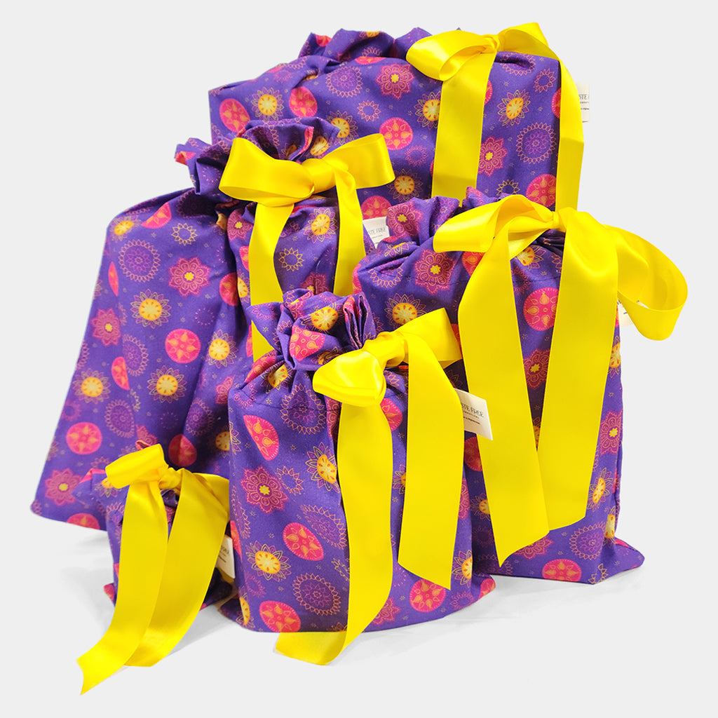 Marigold Mandala Reusable Gift Bag Set
