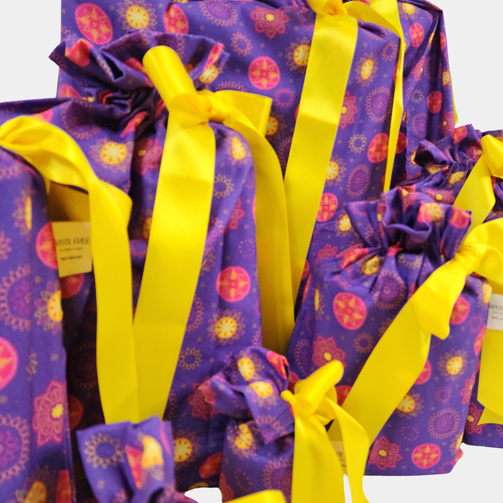 Marigold Mandala Reusable Gift Bag Set