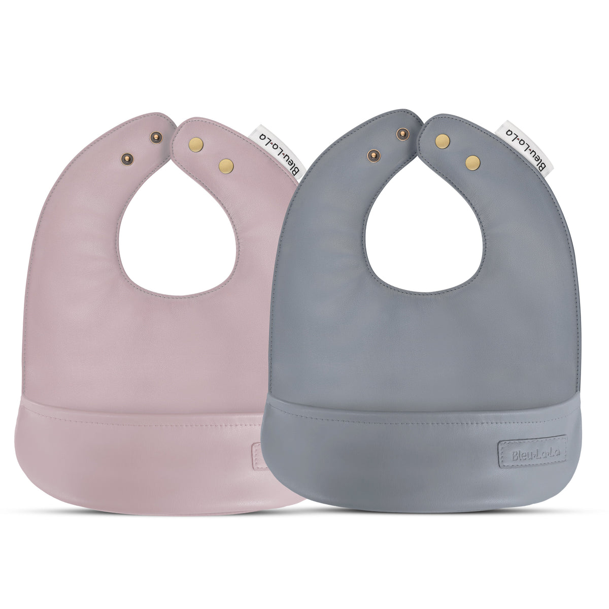 Classic Vegan Leather Baby Bib Set