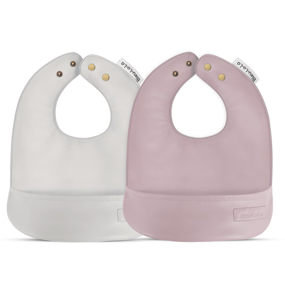 Classic Vegan Leather Baby Bib Set