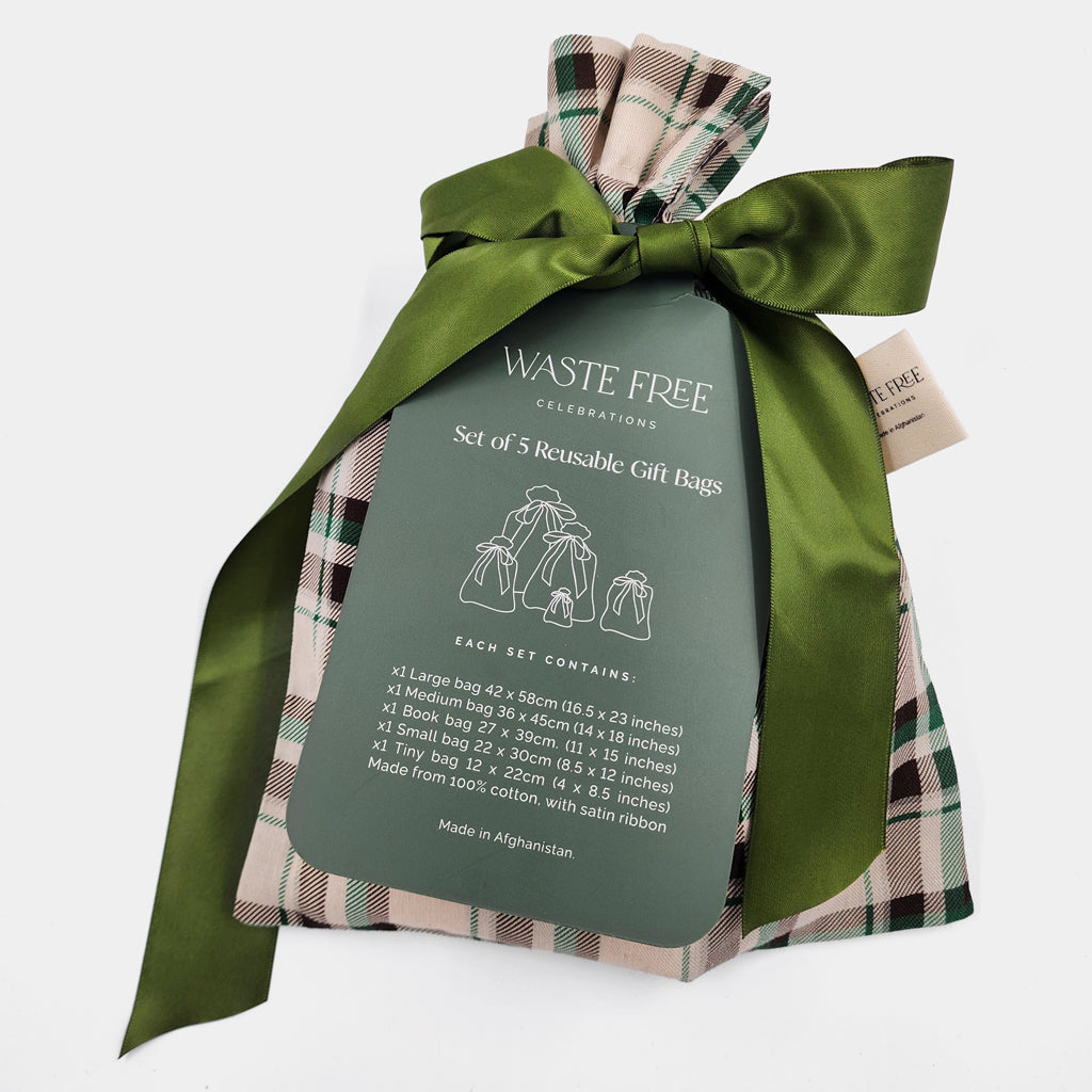 Nadarrach Tartan Reusable Gift Bag Set