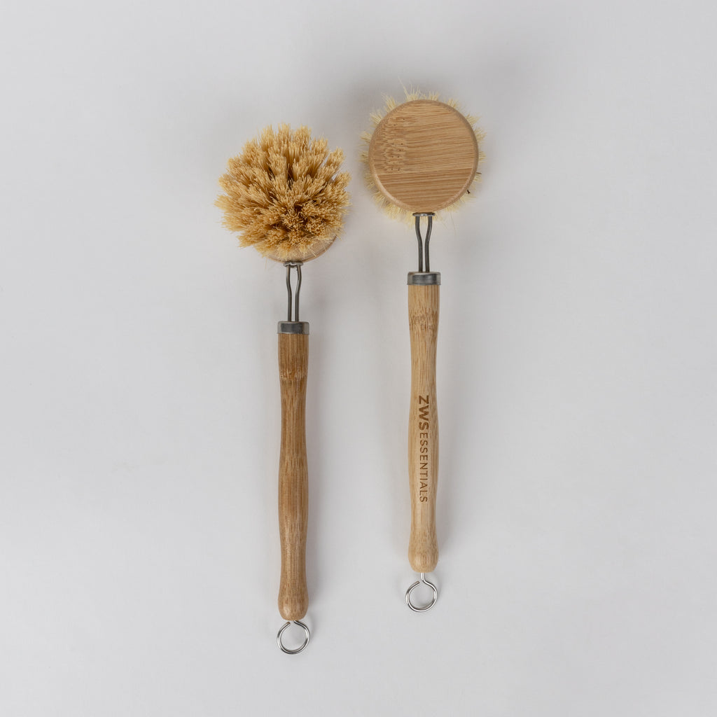 ZWS Essentials Long Handle Bamboo Dish Brush - Agave Dish Brush - ZWS  Essentials