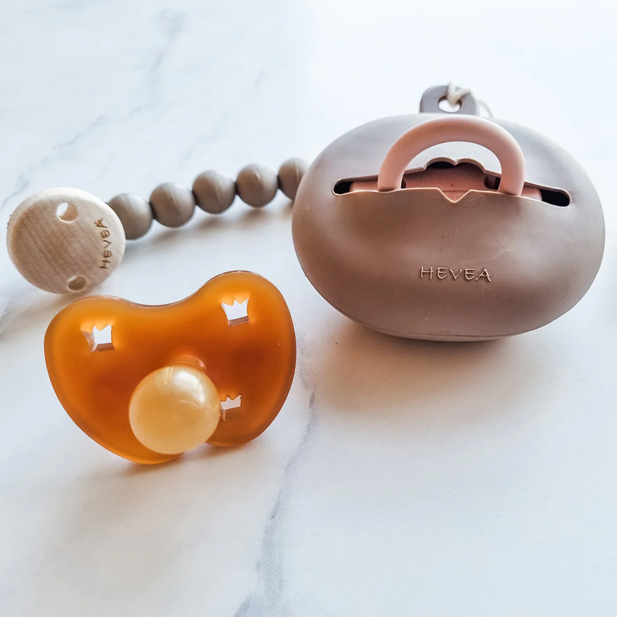 HEVEA Grey Orthodontic Natural Rubber Pacifier | EarthHero