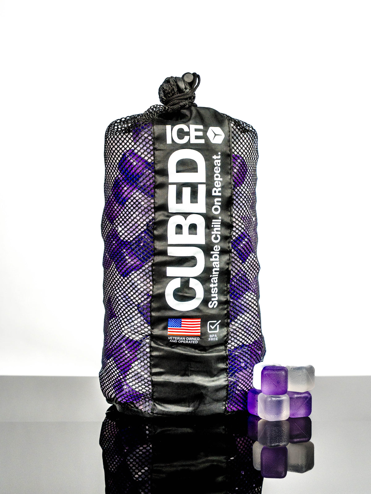 Reusable Ice Cubes Purple & Clear