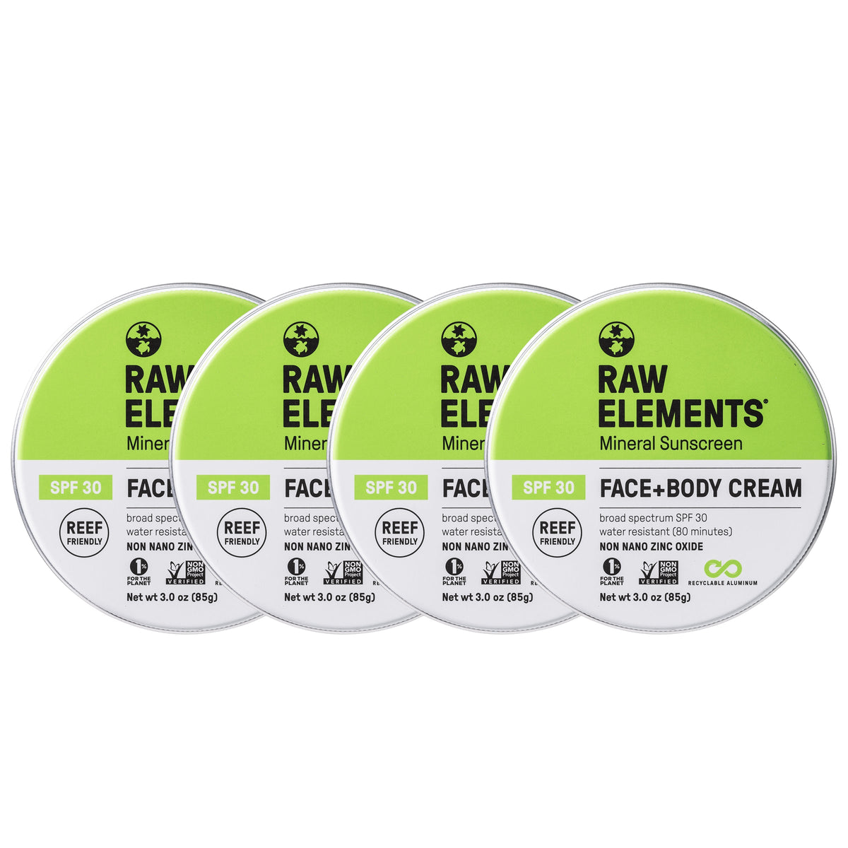 Face + Body Tin SPF 30 *Plastic Free* - 4 Pack
