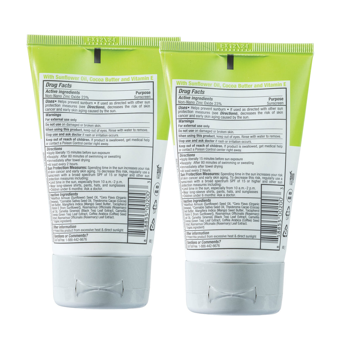 Face + Body Tube SPF 30 Bio-Resin Tube - 2 Pack