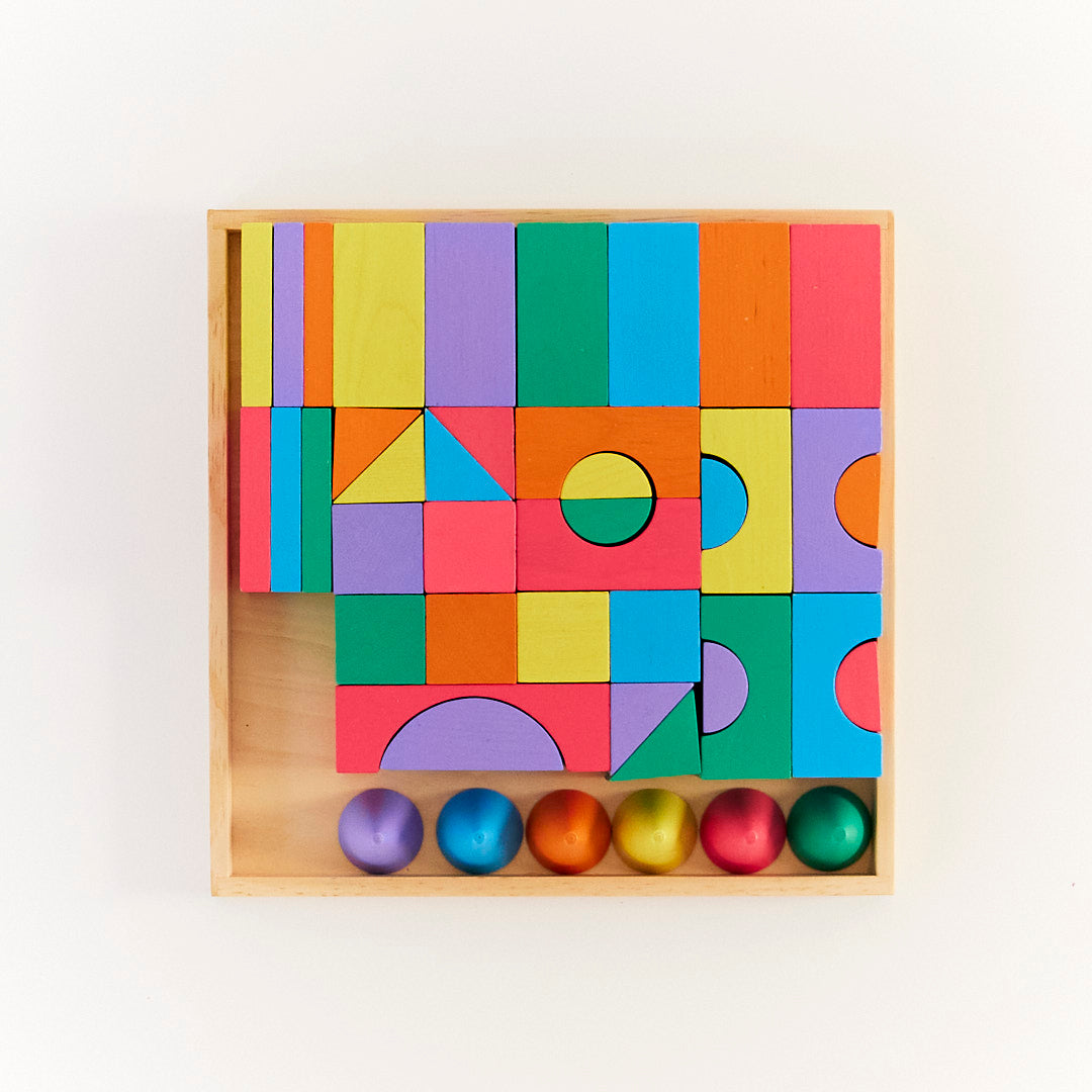 Wood Rainbow Building Blocks