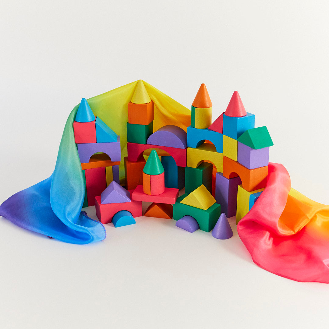 Wood Rainbow Building Blocks