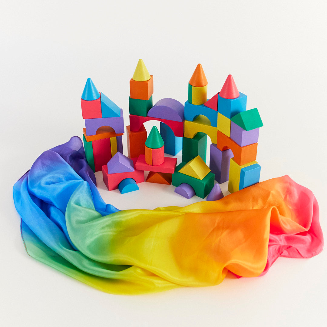 Wood Rainbow Building Blocks