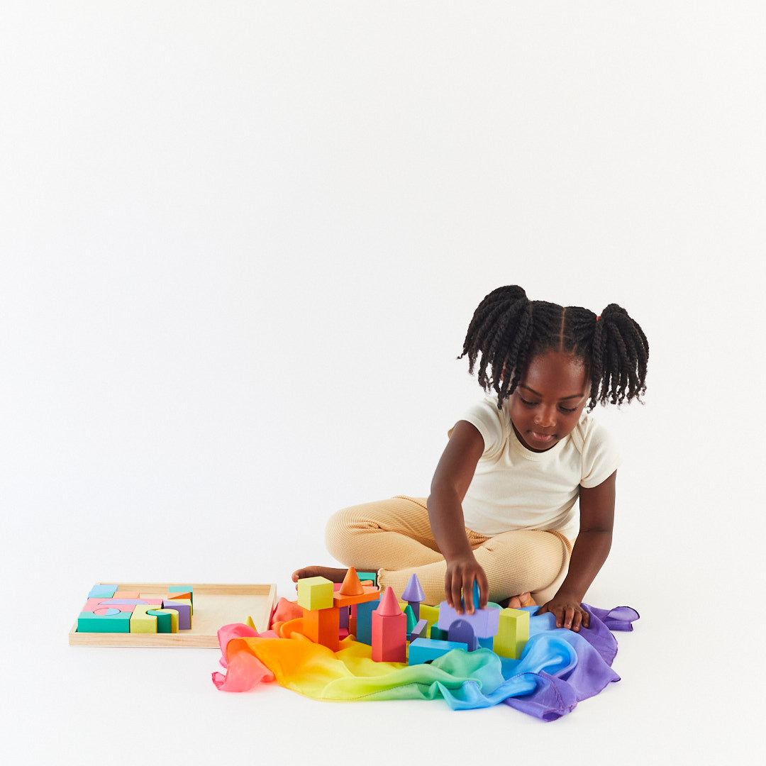 Wood Rainbow Building Blocks