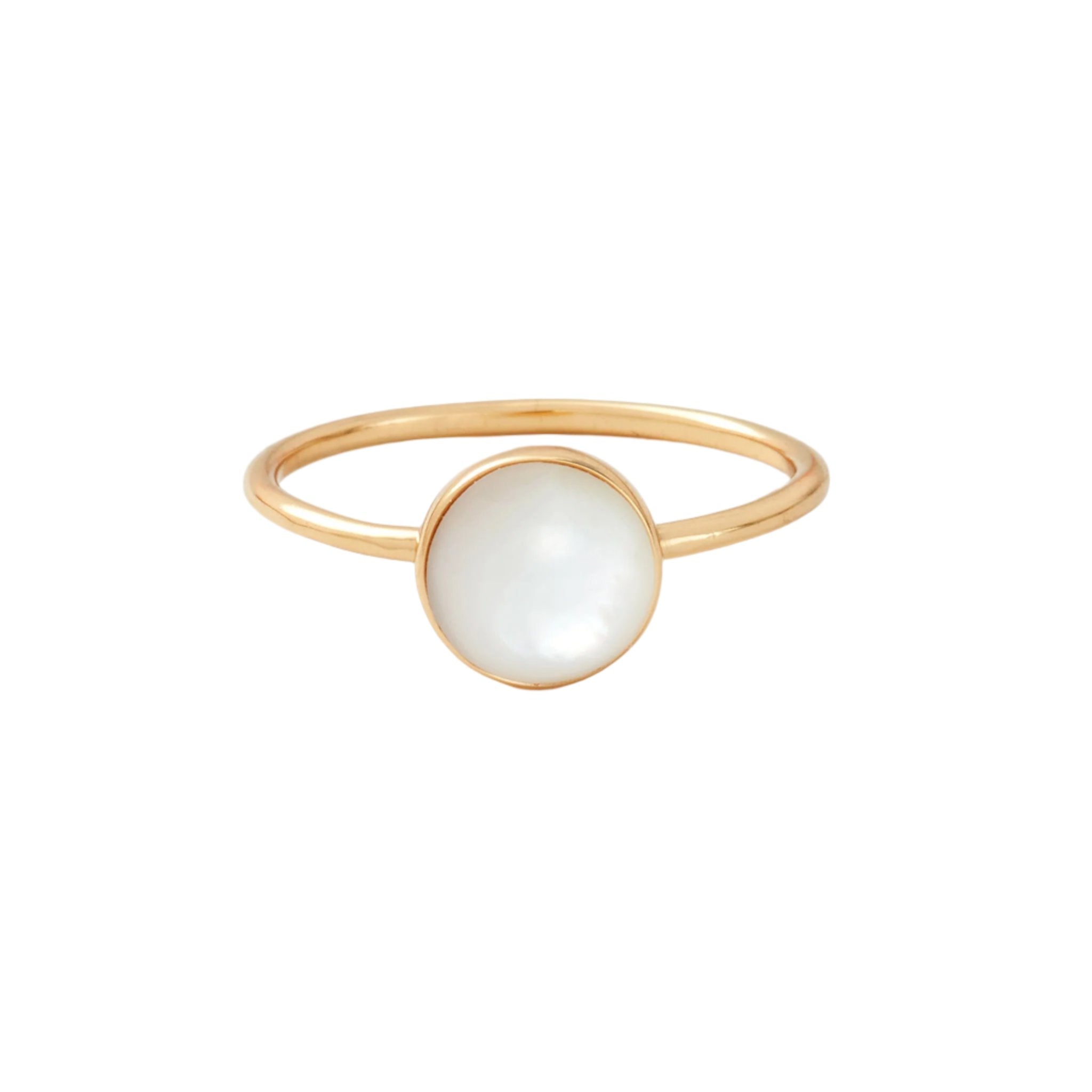 Gold Round Pearl Ring