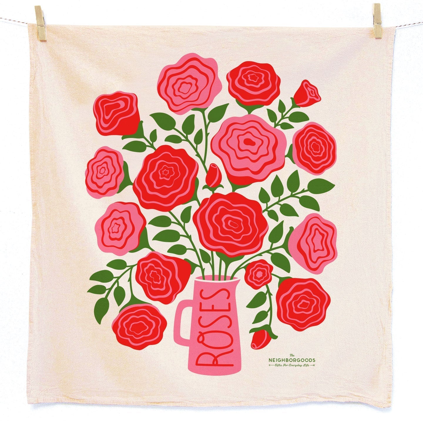 Rose Garden Organic Cotton Dish Towel Set - 2 Pack