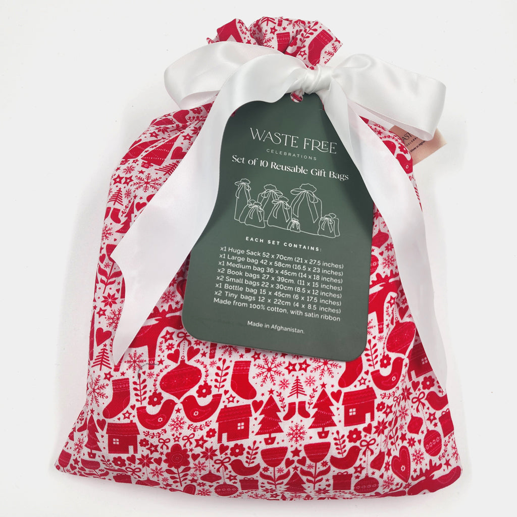 Scandi Rensdyr Reusable Gift Bag Set