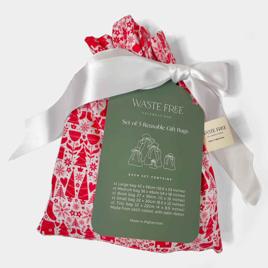 Scandi Rensdyr Reusable Gift Bag Set