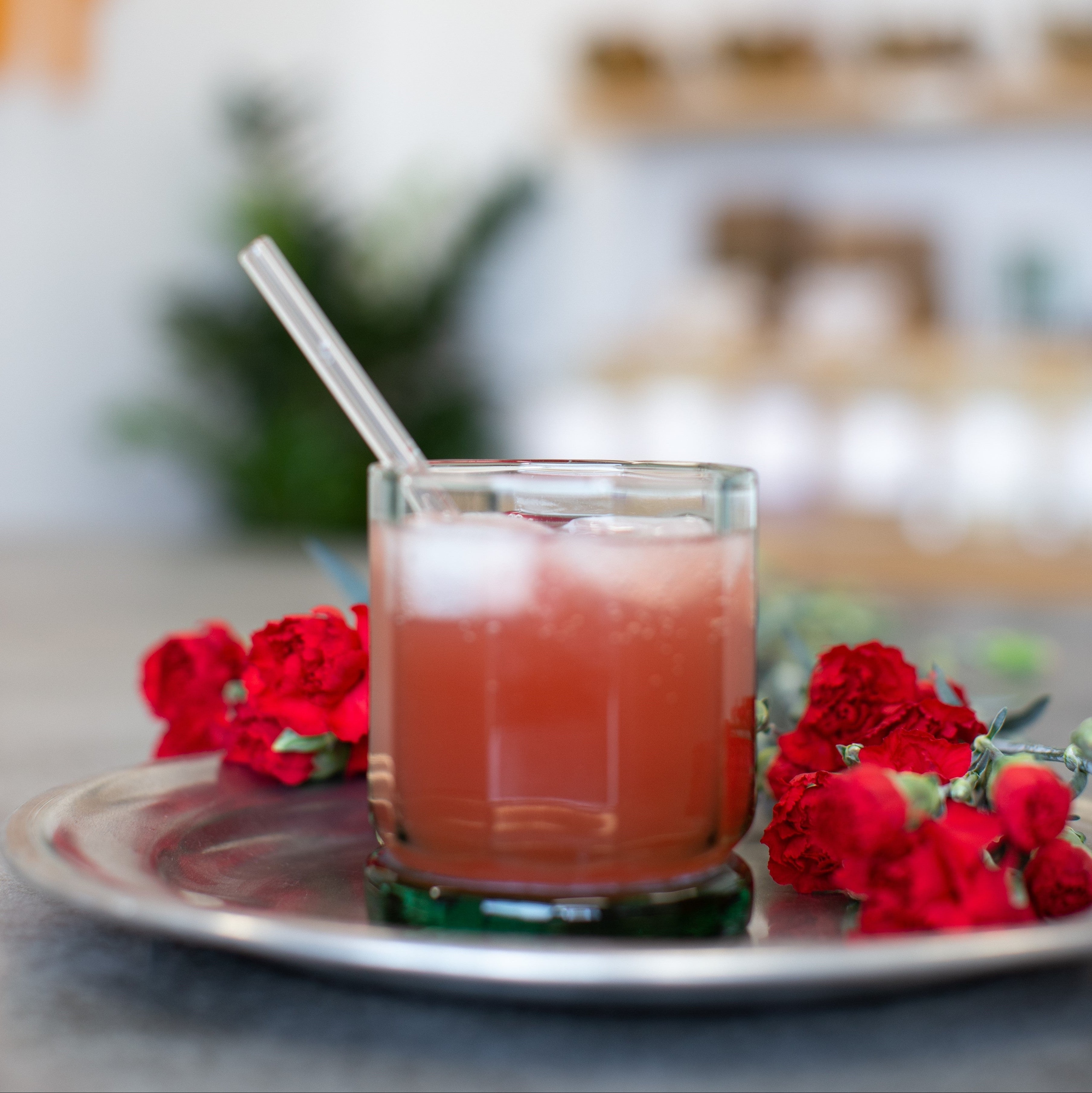 Skinny 6" Glass Cocktail Straw Set - Meadow