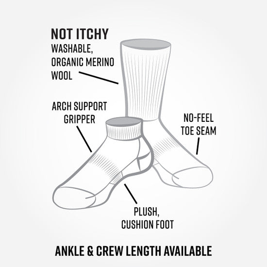 Organic Wool Socks - Urban Hiker Crew