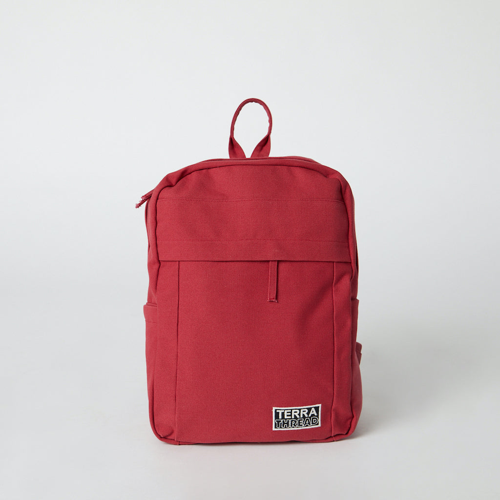 Backpack LUCIEN, red hot terracotta, organic cotton