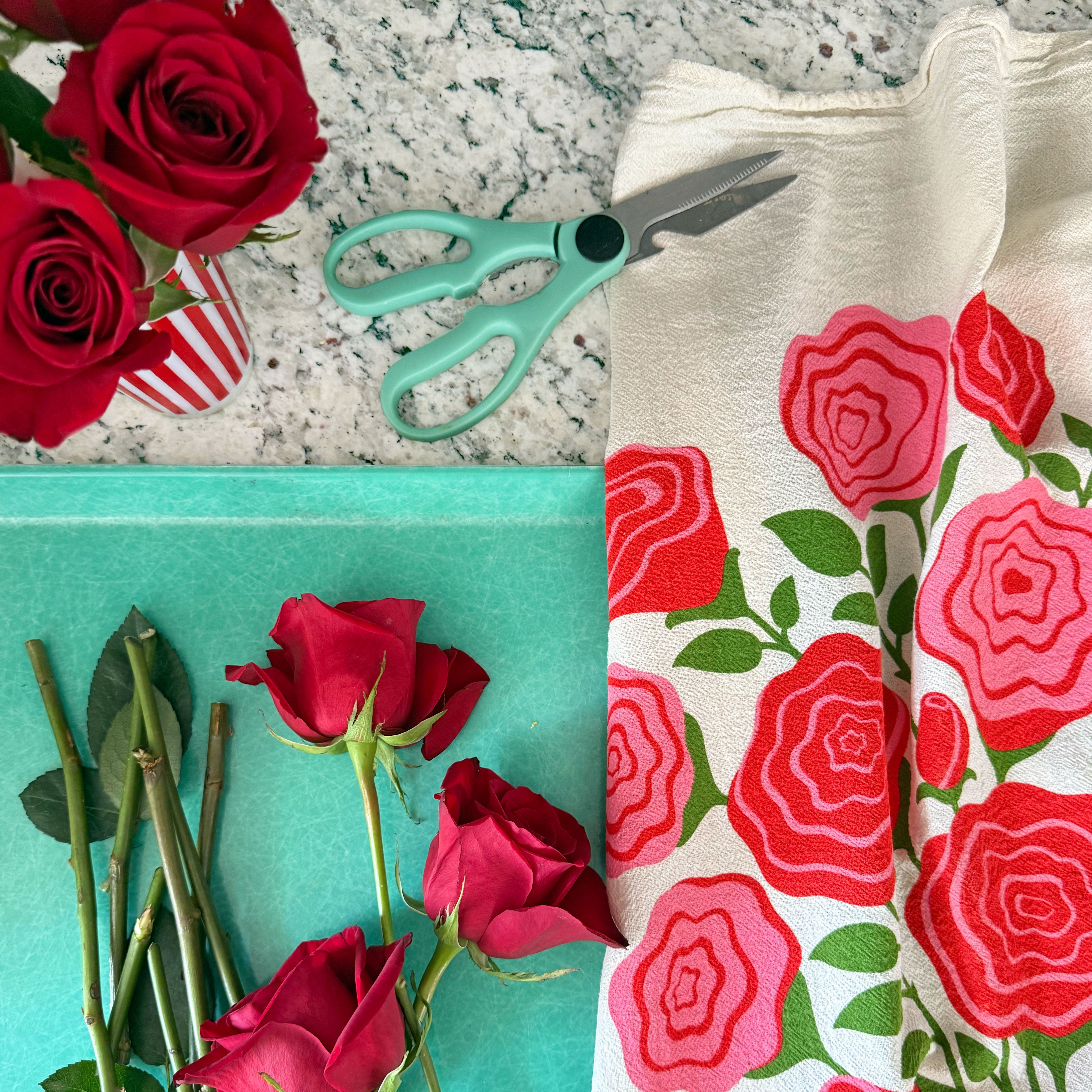 Rose Garden Organic Cotton Dish Towel Set - 2 Pack