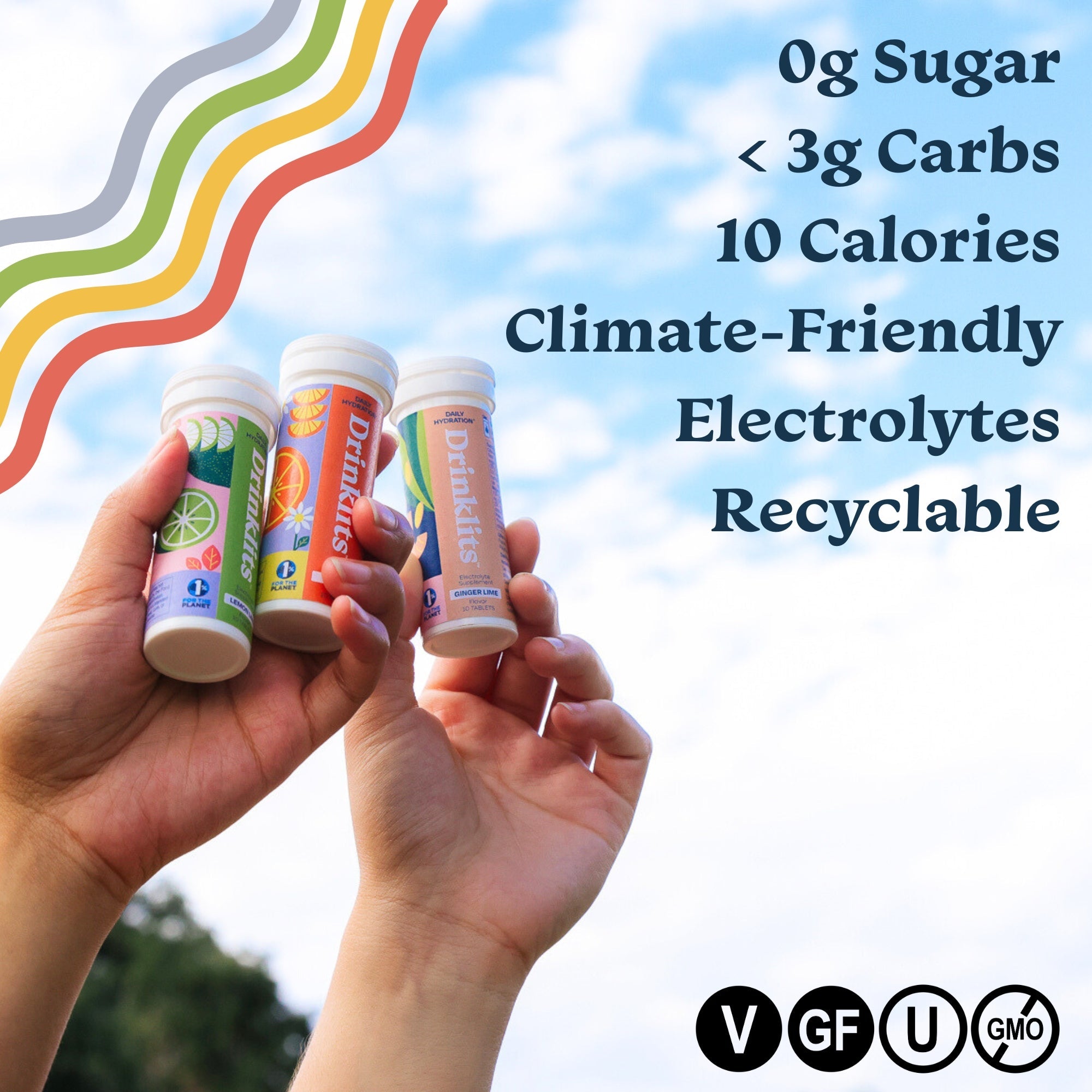 Drinklits Ginger-Lime Daily Hydration Tablets (4) Tube Bundle