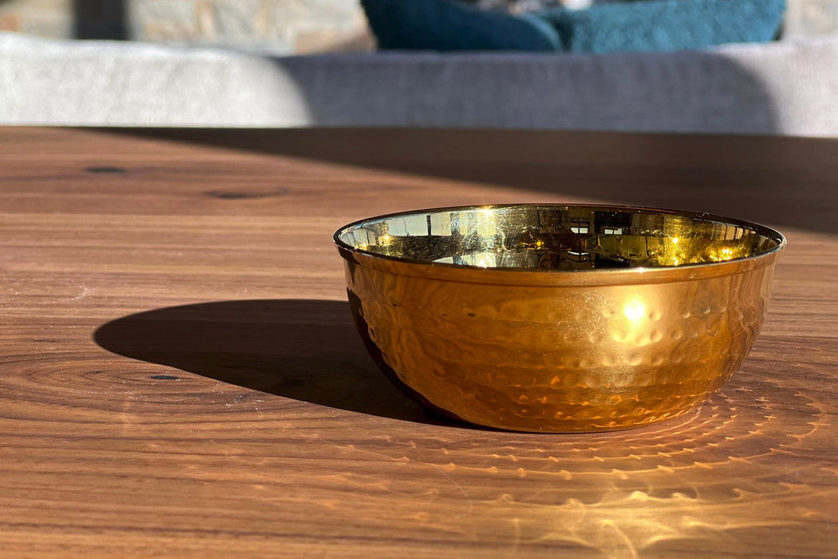 Hammered Stainless Steel Serving Bowl - Set of 4
