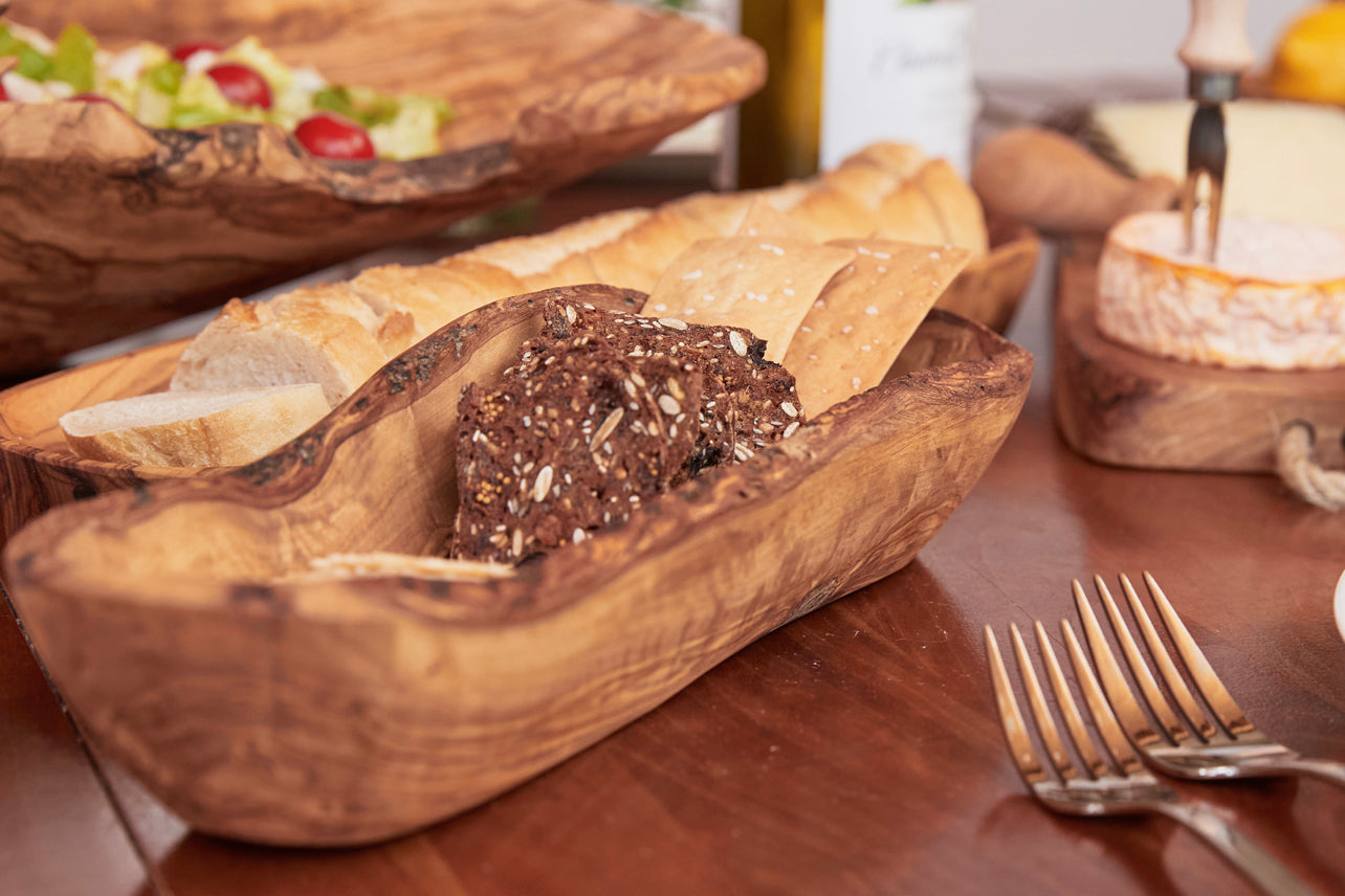 Italian Olivewood Oval Boat Bowl