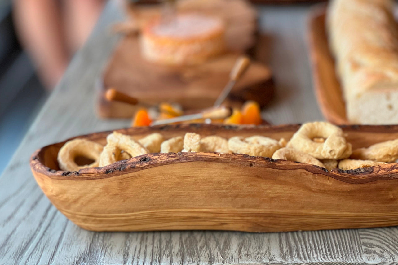 Italian Olivewood Oval Boat Bowl