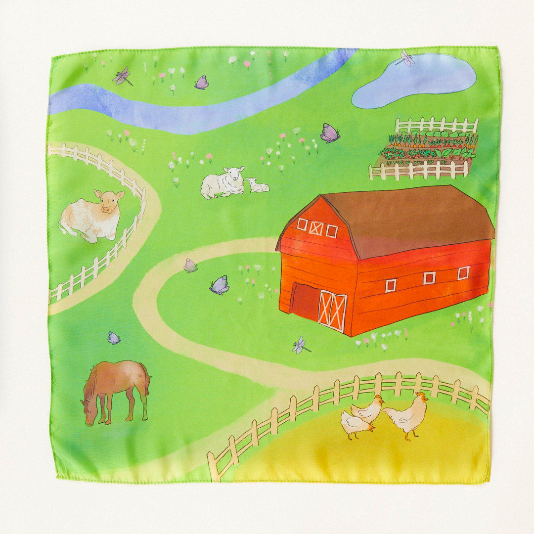 Natural Silk & Wooden Animals Farm Play Set