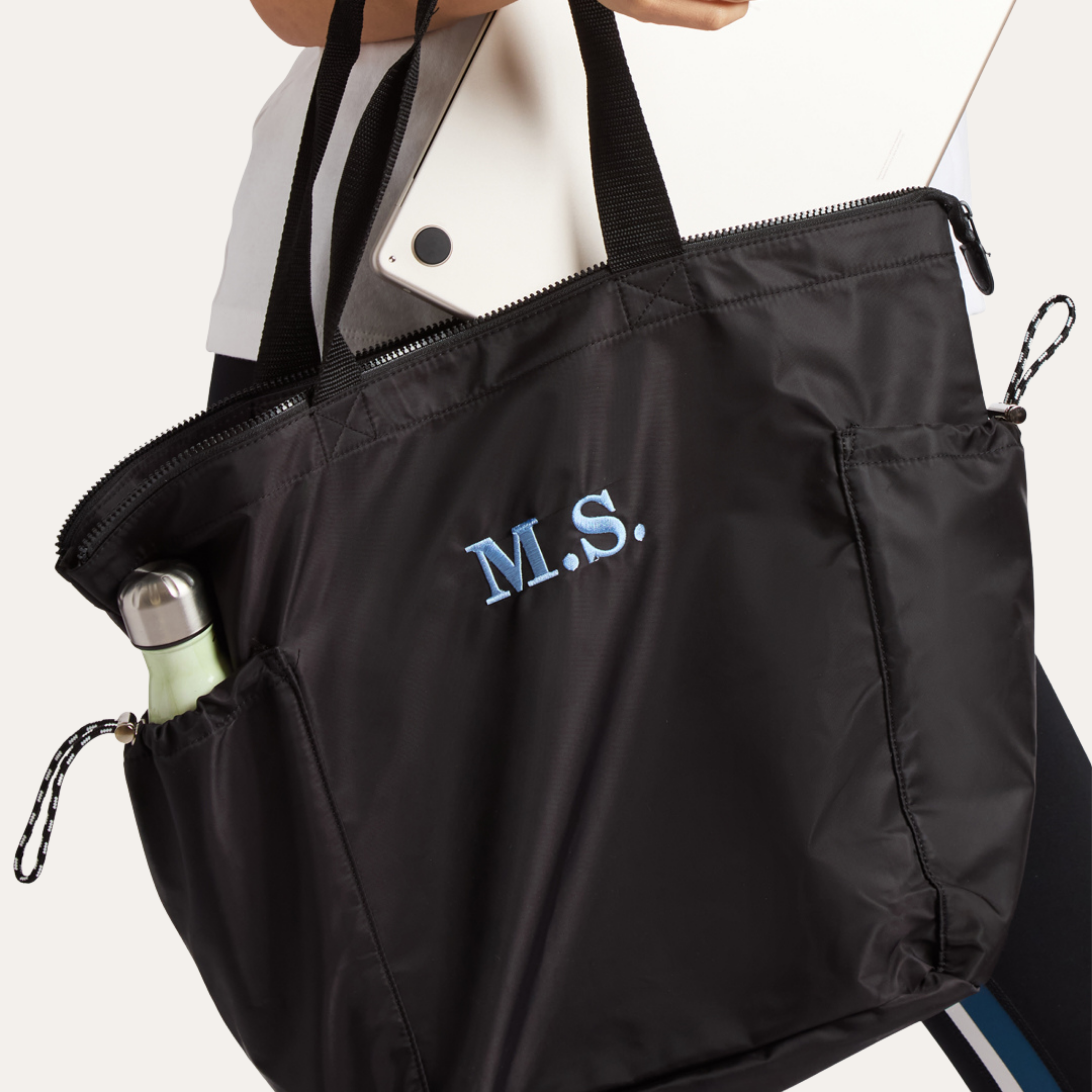 The Ripple Tote Bag Stingray Black Reusable Tote Bag